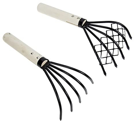 Outil de jardinage, outil de désherbage, 2 râteaux de jardin 5 dents griffes râteau plage coquille creuser râteau cultivateur râteau à main cultivateur à main sol motoculteur griffe râteau for feuille