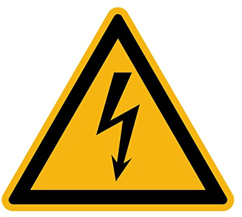 Adesivo Pericolo Avvertenza Avvertimento NF ISO 7010 - Adesivo Segnaletico Triangolare Laminato Resistente all'Acqua e ai Raggi UV - Elettricità - 5x5 cm