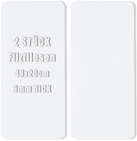2 Stück Filz Pinnwand Korkplatte Bulletin Board Tiles - Filz-Pinnwandfliesen mit selbstklebender Rückseite für Wände, Vision Board für Zuhause, Büro, Schule, Pinnwanddekorationen, 43x20 cm, Weiß.