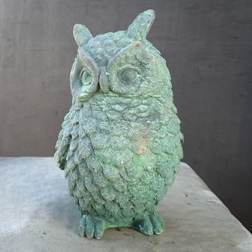 Gartenskulptur aus Gusseisen, Grünspan, Antik-Stil, Vogel, Haus, Garten