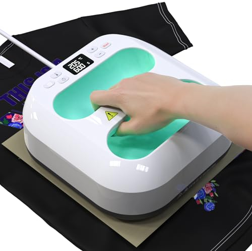 Prensa de Calor para Camisetas 22.8x22.8cm/9x9 Portátil DIY Prensa Termica con Temporizador, Calentamiento Rápido&Apagado Automático Máquina de Transferencia de Calorpara Ropa y Manualidades