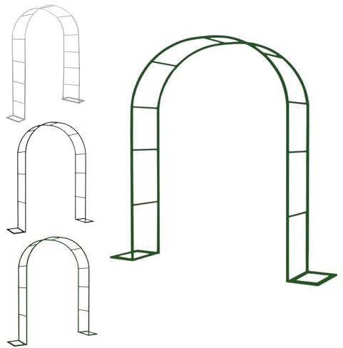 YAVYAV Metal Garden Arch For Climbing Plants, Wide 1.4m 1.8m 2.3m 2.5m 3.1m Garden Arbor, Roses Archway For Outdoor Wedding Party, Easy To Assemble, Black/white/green(Green,230x220x40cm)