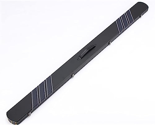 NEEOITY Billard Queue Tasche 3-teiliges abschließbares Billard-Queue-Etui, Billard-Queue-Etui, Billard-Aufbewahrungstasche, Snooker-Queue-Etui, mit Schaumstoff gefüttert, handgefertigtes Leder-158cm