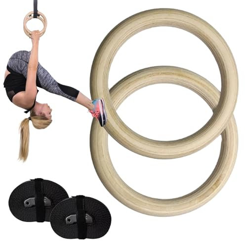 Gymnastikringe mit Gurten – Mehrzweck-Klimmzugstangenringe, Übungsringe mit Riemen, vielseitiges -Fitnessgerät, Calisthenic-Ringe für Klimmzüge, Gymnastik, Aerobic, (28 mm, 32 mm)