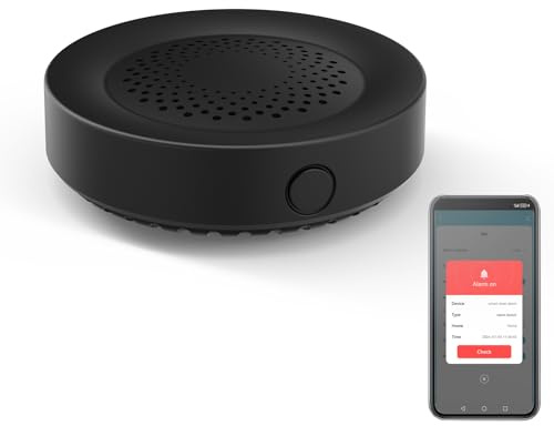 Intelligenter Sirenenalarm: laut 100 dB, kabelloser Alarm für Bewegungssensor, 32 Arten von Alarmtönen verfügbar, App-Fernbedienung für den Heimsirenenalarm, kompatibel mit Alexa (Wi-Fi Version)