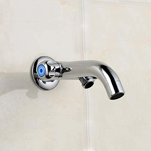 Grifo mezclador Grifo sin plomo Giratorio en la pared Lavabo de agua fría individual Fregadero Grifo mezclador Balcón Lavadero Fregona Piscina Llave de paso Universal Bibcock Todo Bronce Giratorio