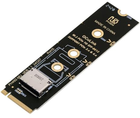 chenyang Oculink SFF-8612 a PCI-E 4.0 NVME M.2 M-Key Host Adapter Supporta 2230/2242/2260/2280 per U.2 SSD e eGPU