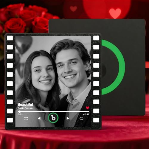 Kühlschrankmagnet mit Musik Personalisierte Geschenke für Männer Frauen Lustige Foto Spotify Magnete Bilderrahmen Selbst Gestalten für Ihn Sie Freundin Freund Paare Geburtstag Valentinstag Weihnachten