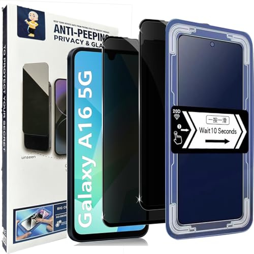 Spdymo Schutzfolie für Samsung Galaxy A17/ A16 5G/ 4G Sichtschutz, [2 Stück] Anti-Spähen Schutzglas für Samsung A16/ A17 Privatsphäre 9H Gehärtetes Glas Displayschutzfolie mit Positionierhilfe