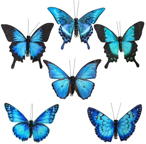 YCHTEWY Schmetterlings-Dekoration zum Basteln, 12 Stück, 11,4 cm, Mariposas, Kunsthandwerk, Arreglos de Centros Florales para mesa de mariposas Hoilday-Dekorationen (ein Clip)