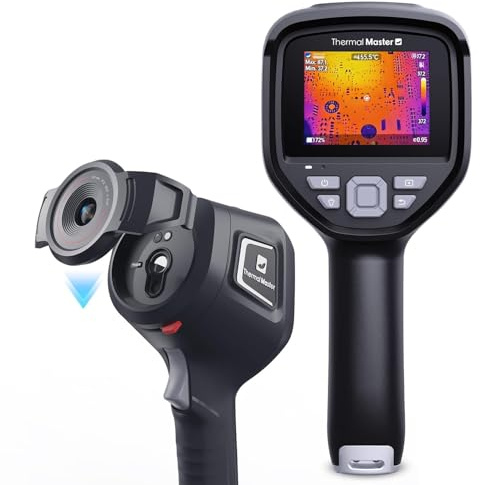 Thermal Master Thor001 Caméra thermique avec macrolens Super résolution 512 x 384 Caméra infrarouge portative ± 1,5 °C Précision 2M Pixel Caméra visuelle PC/Wifi APP Analyse d'image (Thor 001 Noir)