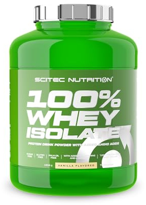 Scitec Nutrition 100% Whey Isolate - Proteína de suero con aminoácidos | Aislado e hidrolizado de suero - L-Glutamina y L-Arginina - Fórmula sin azúcar ni gluten - 1816 g, Vainilla
