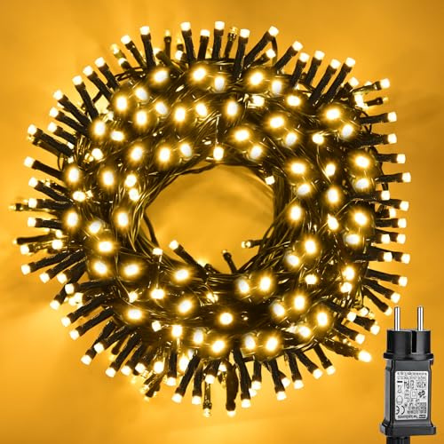 JTSIOV Luci Natale Esterno 30M 300 LED, Luci Albero di Natale con 8 Modalità, Memoria Integrata, IP44 Impermeabile per Decorazioni Natalizie Casa, Giardino, Finestre, Balcone