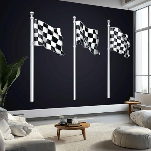 Fotomurale Asta Metallica Con Bandiera Poster Giganti da Parete, Nero Decorazione da Muro Carta da Parati Murale Per Camera da Letto Soggiorno Sala da Pranzo 350 x 256 cm