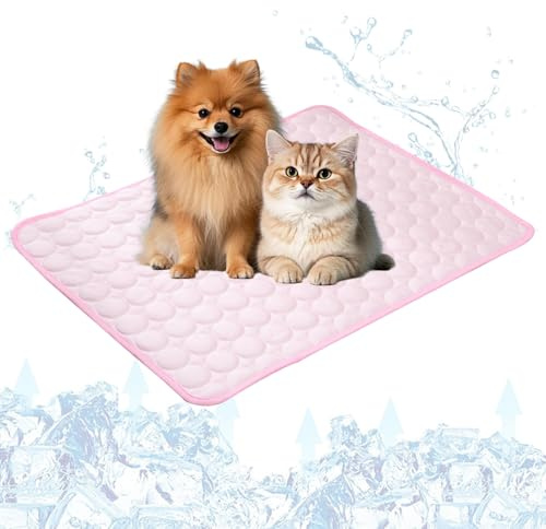 KASESSS 1 st kylmatta för hund, 70 x 55 cm kylmatta för hundar, sommar sval matta för hundar, mjuka bekväma kylkuddar för husdjur för katt valp (rosa)