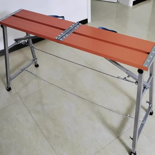 Generico Piattaforma per ponteggio Pieghevole in Alluminio per Uso Domestico - Altezza Regolabile, Scala da Costruzione Leggera, 200 cm (78,75) - Ideale per progetti Fai da Te e ristrutturazioni (AR
