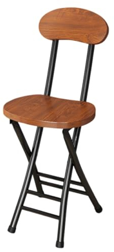 Sgabello pieghevole portatile con schienale, sgabello da cucina per sala da pranzo e controsoffitti, design robusto, salvaspazio, confortevole, altezza seduta 44 cm