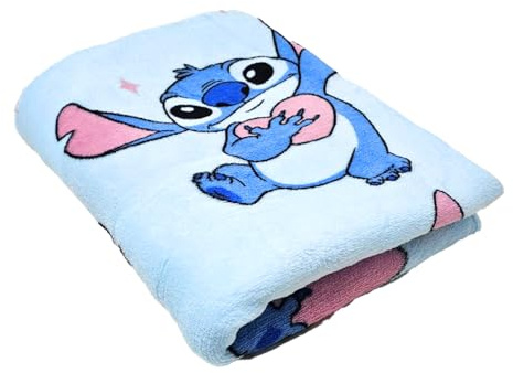Manta Infantil Coralina 100x140cm – para Stitch Fan – Manta Invierno Suave y Ligera para Niños y Niñas, Decoración Habitación, Regalo Cumpleaños (Azul)