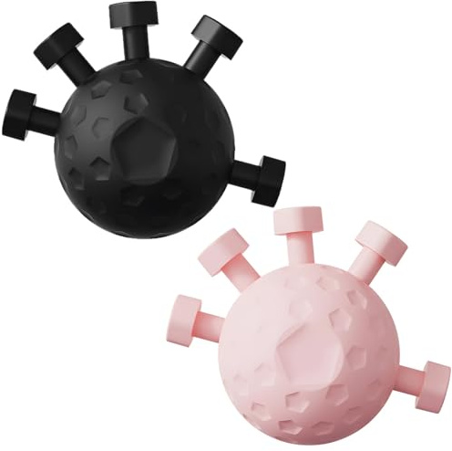 Deux renforcements de doigts, entraînement de préhension, exercice d'extension des doigts pour renforcer la main, ballon d'entraînement des doigts, noir et rose