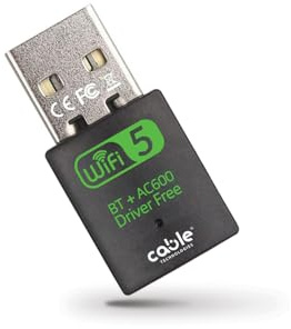 Chiavetta Wifi Usb Dual Band 2.4/5GHz + Bluetooth 5.0, Antenna Wireless 600 mbps, Plug and Play, MU-MIMO, Adattatore di Rete senza fili per PC/Desktop/Laptop, per Windows e Mac OS X (da 10.9 a 10.15)