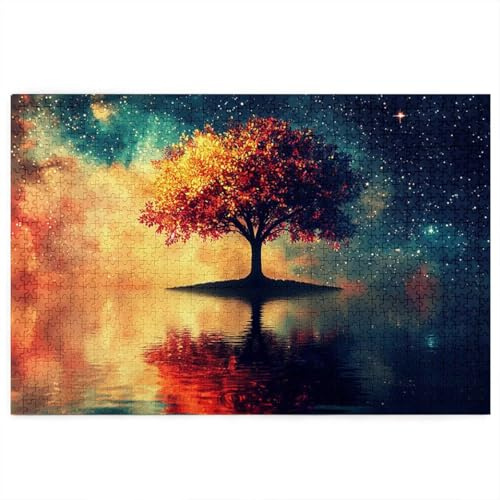 Puzzle 1000 Pezzi Albero della Vita, Puzzle Paesaggio in Legno per Adulti, Puzzles con Squisita Scatola di Imballaggio, Giochi Educativo per Famiglie, Puzzles per Decorazioni Casa, Idee Regalo, -4227