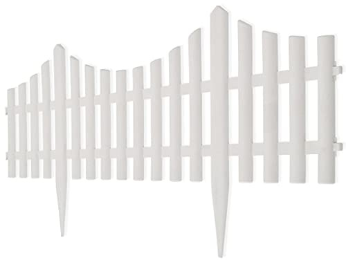 Bordure de Jardin, Bordure de Pelouse Gazon Parterre Bordurette Clôture de Jardin 17 pcs 10 m Blanc