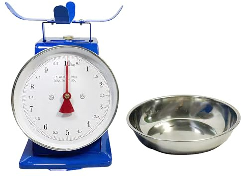 Pufei 10Kg Multifunctional Kitchen Scale with Detachable Tray Mechanical Kitchen Scale Vintage Mechanical Kitchen Scale for Farmhouse Decor & Meal Prep