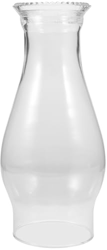 Lurrose Paralume Copri Lume Elegante Lavorazione Raffinata Piccolo in Vetro Trasparente per Lampada Olio Stile Retrò per Ambiente Interno