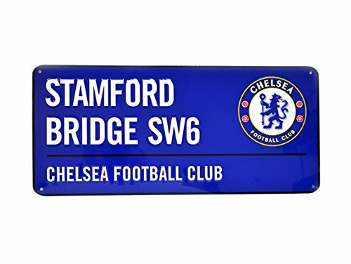 Chelsea FC Official Football Coloured Metal Street Sign (One Size) (Blue/White)