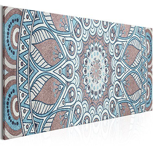 murando - Wandbilder XXL Mandala 150x50 cm 1 tlg - Wand Deko Vlies Leinwand Bilder Groß Wanddeko Wohnzimmer Schlafzimmer Kunstdrucke Panoramabild - Orient asiatische Blumen Abstrakt