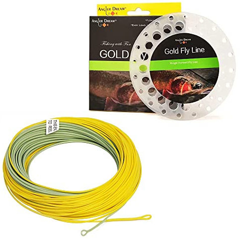 ANGLER DREAM Gold-Fliegenschnur, 2,5 m, Gewicht nach vorne schwimmend, 6 W