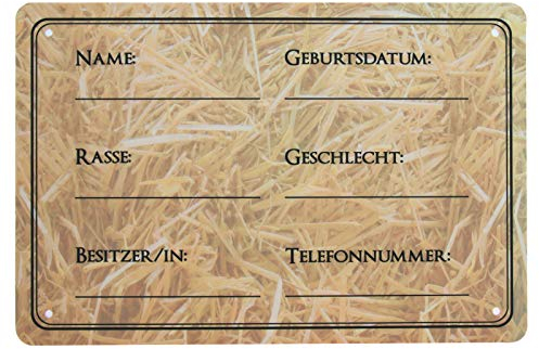1 Stück Boxenschild Pferd Box PVC 20 x 30 cm zum beschriften wetterfest