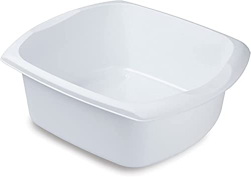 Rectangular Plastic Large Washing Up Bowl 9.5 Litre Size (White)