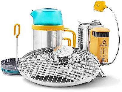 BioLite Réchaud de camping à bois avec production d'électricité et chargement USB (kit de cuisson complet)