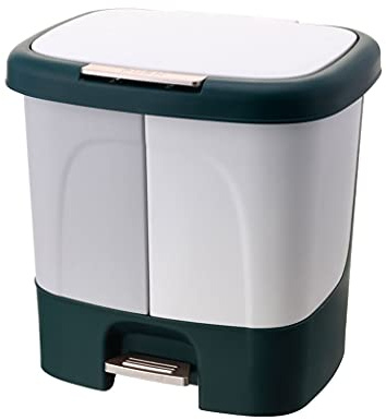 Poubelles de salle Double-Barrel Double-couvercle Design Tri de la poubelle Poubelle de tri de la pédale de ménage Cuisine de bureau Cuisine Grand bac de rangement Poubelle (Color : B-20L)