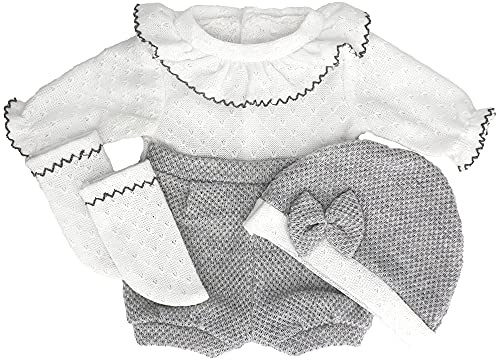 ZWOOS Puppenkleidung für New Born Baby Puppen, niedlich Wolle Outfit mit Hut und Socken für Puppen 35-43 cm