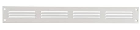 Steinberg14 White 400x50mm Metal Air Vent Cover with Insect Mesh - 16x2 inch Ventilation Grille - Air Vent Register for Walls and Ceilings - Ventilation Cover for Outdoor and Indoor