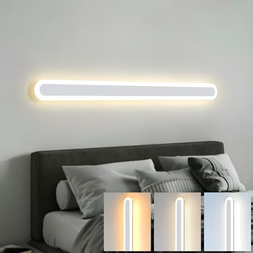 ZTWLEED LED Wandleuchte Innen Lange 120CM,44W Wandlampe Moderne | Drei Farbtemperaturen 3000K/4000K/6000K Wandleuchte für Schlafzimmer Wohnzimmer Korridor Treppenhaus,110-240V, Weiß