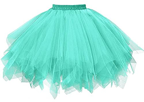Damen Tüllrock 50er Rockabilly Petticoat Tutu Unterrock Tanzrock Tütü Kurz Rock Ballett Cosplay Festliche Karneval Kostüm