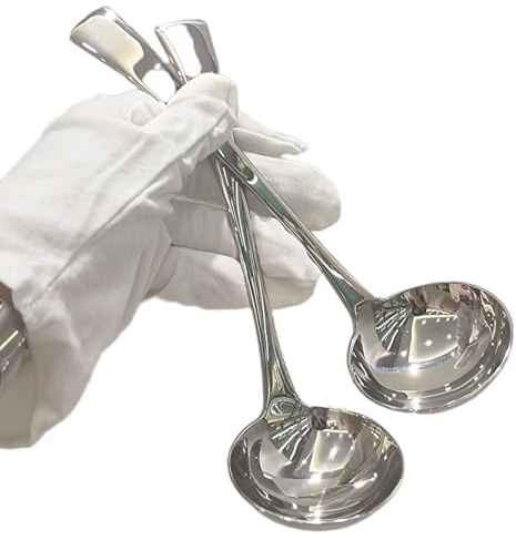 SIAIQIANG 7.7 Inch Small Ladle,Pack of 2,Premium 18/10 Stainless Steel Kitchen Ladle for Soups,dressings,Sauces,Gravy,Stews and More,Silver