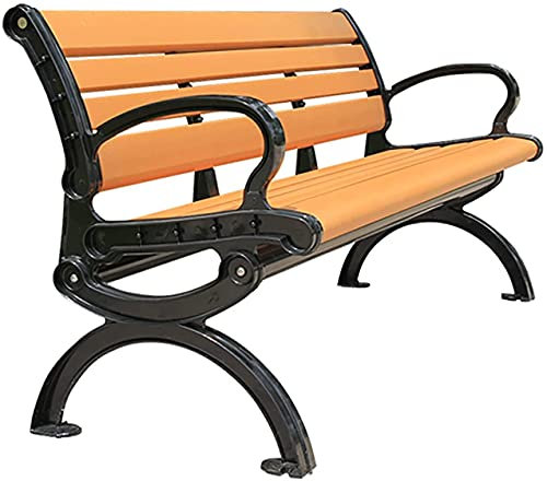 JOZZY Gartenbank im Freien, Gartenbank, Terrassenbank, Veranda-Möbel, Gartenbank, Parkbank, Metallguss-Aluminium-Stuhlfuß, korrosionsbeständiger Kunststoff, Holz, Gartenbank, Sitz, geeignet