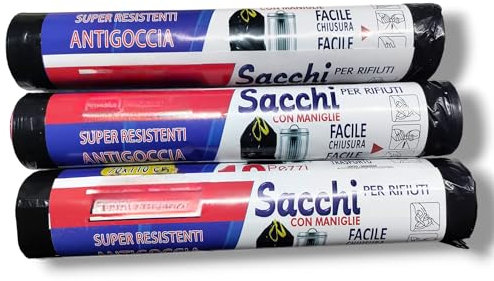 Sacchi per la spazzatura sacchetti per pattumiera pattume raccolta differenziata (30 pezzi 70x110, Nera)