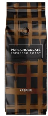 YOCOMO Pure Chocolate Espresso Roast (1kg) | Siebträgermaschinen, Kaffeevollautomaten & Espressokocher | Arabica Robusta | Wenig Säure | schokoladig, nussig | Säurearm | Ganze Bohne