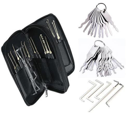 55pcs Hook Lock Pick Set, Practice Lockpicking Key Extractor Tool, 24pcs Various Picks Crochet Hook, Wrenches Tools