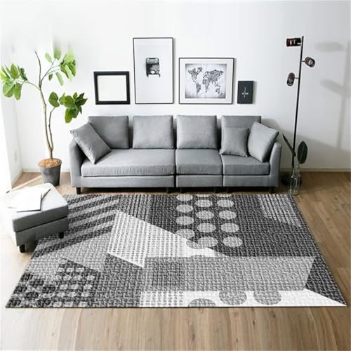 180X280CM Kunsen Teppich Straße Kinder Moderne geometrische Kreativität Einfacher niedriger Samtteppich ist leicht zu sorgen, um den Umweltschutz zu kümmern Flokati Teppich grau Haushaltsteppich Teppi