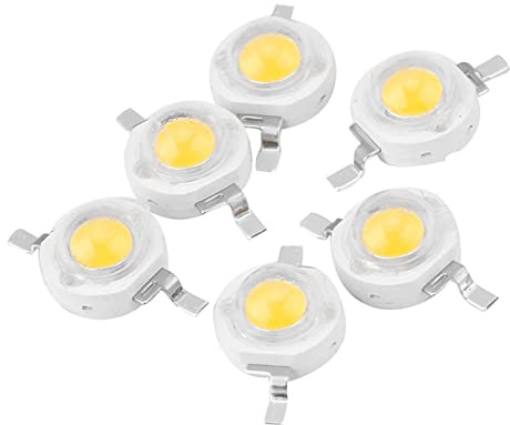Haosie 100 Piezas LED Chip de Alta Potencia para Bombilla Lámpara Granos Iluminación DIY (Blanco Cálido 3000-3500K)