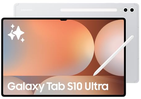 Samsung Galaxy Tab S10 Ultra AI Tablet, Android Tablet, 12GB RAM, 512GB Storage, AMOLED Display, Anti-Reflection, S Pen Included, Platinum Silver, 3 Year Samsung Extended Warranty (UK Version)