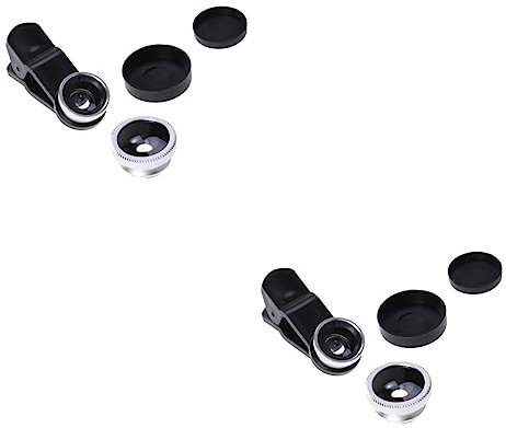 Mikinona 2stücke Smartphone Kameraobjektiv Weitwinkel Fischaugen Und Makrolinse Professionelles Fotografie-zubehör Für Und Silber