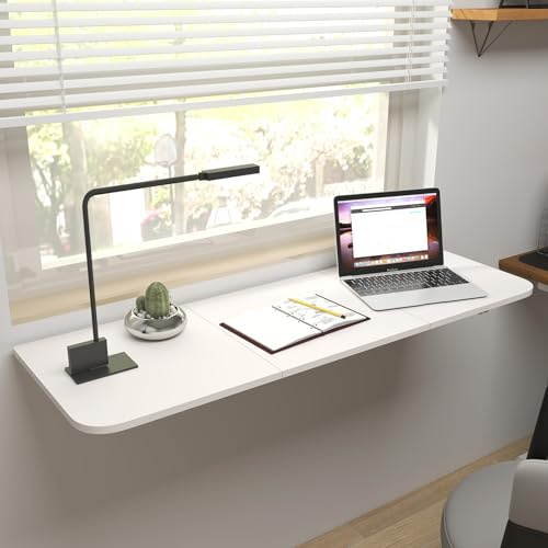 uyoyous Klapptisch Wand 120x40×2cm Wandklapptisch Wandmontage Wandtisch Klappbar Wandtisch Esstisch Ausziehbar Wandschreibtisch für Waschküche, Küche, Büro, Balkon, Laptop