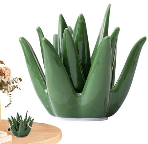 Aloe Jewelry Dish Ceramic Ring Earring Necklace Bracelet Trinket Storage